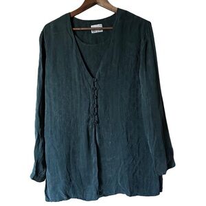 Vintage Nina Piccalino Bemberg Tunic | Forest Green CottageCore WhimsyGoth Fairy